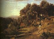  Jean Baptiste Camille  Corot A View near Volterra_1 Spain oil painting artist